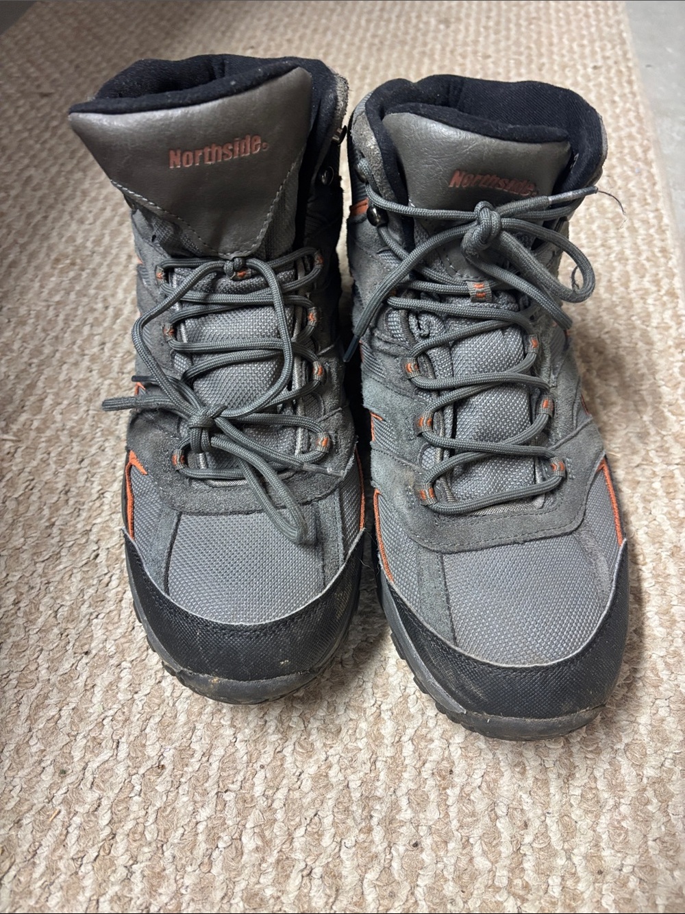 Northside Gray and Orange Men's Hiking Boots